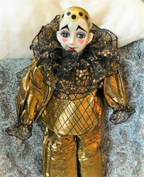 musical gold clown top